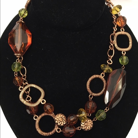 Brown beaded necklace - Picture 3 of 3